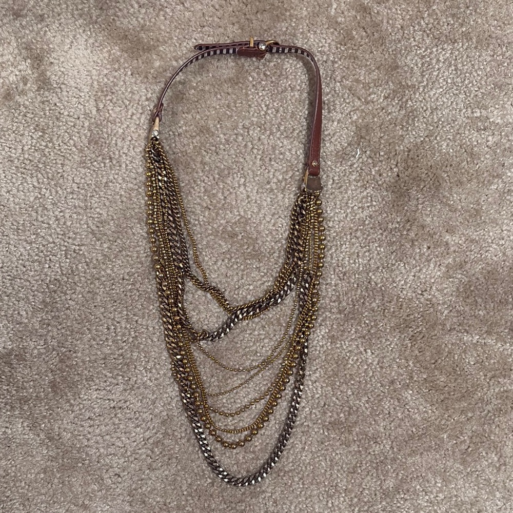 Henri Bendel Leather Layered Necklace
